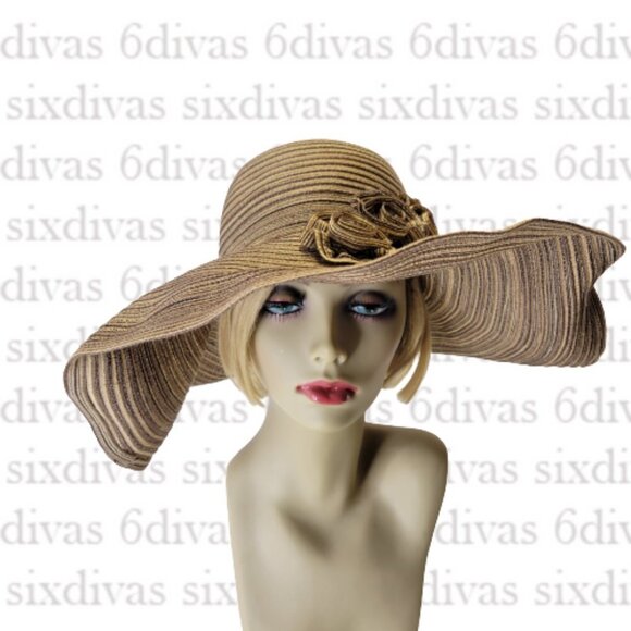 WOMENS Cotton Bendable Wide Brim Large Wedding, Summer Beach Holiday Party Hat - Picture 3 of 16